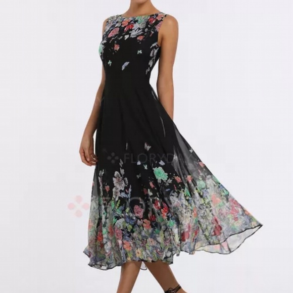 HOST PICK Black and Floral Floryday Dress - Picture 3 of 7
